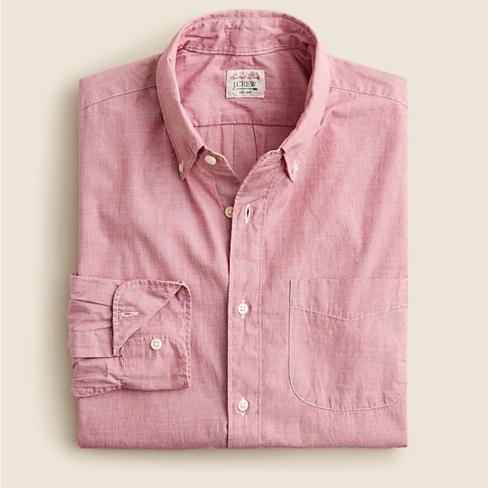 J. Crew Men's Slim Secret Wash cotton poplin shirt size Medium - Picture 12 of 13
